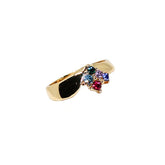 Golden Ring with Multicolour Colored Stones